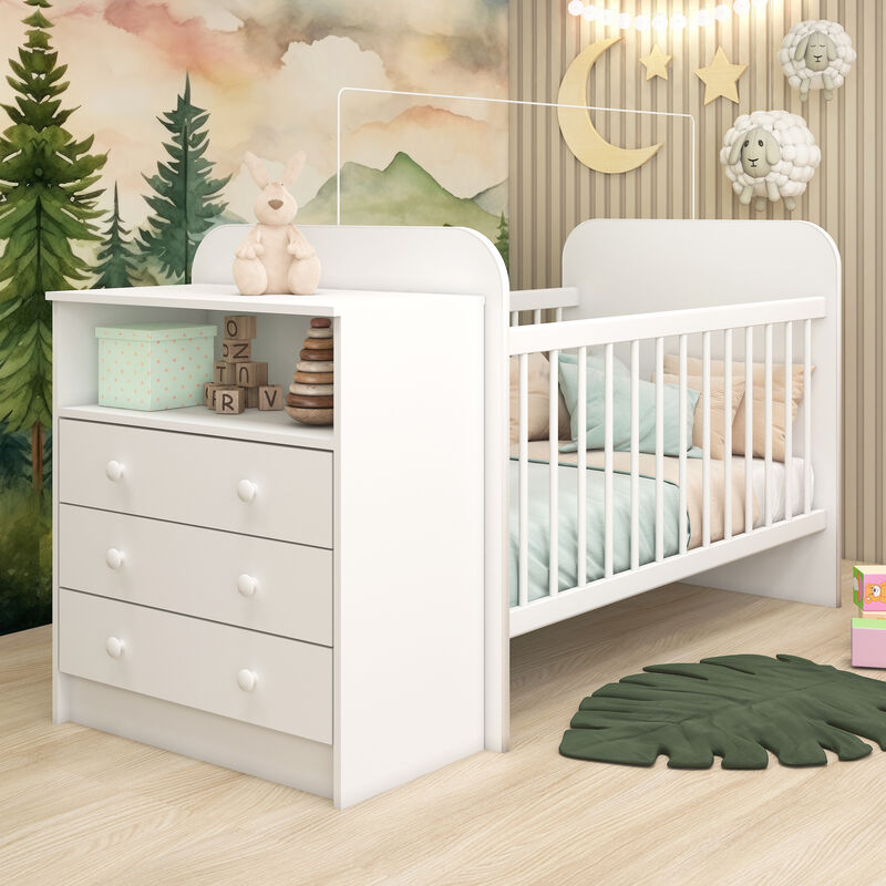 Cuna Con Comoda Skal Baby Color Blanco Premium ... image number null