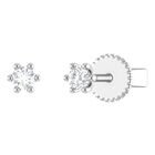 Broqueles De Oro Blanco 14k Con 10pts De Diamante
