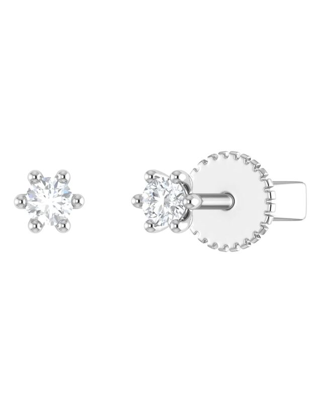 Broqueles De Oro Blanco 14k Con 10pts De Diaman... image number null