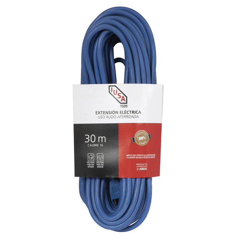 Extensi&oacute;n Uso Rudo Aterriz. Azul, Clavija Recta... image number null