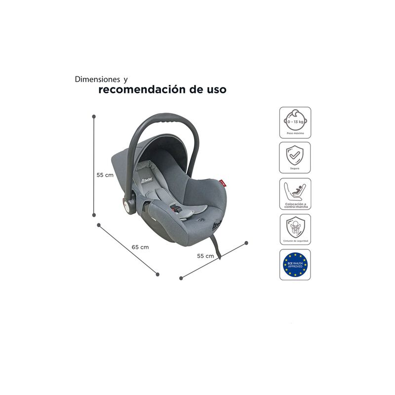 Autoasiento Portabeb&eacute; 0-12 Meses Con Cintur&oacute;n 3... image number null