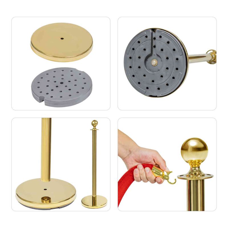 4 Postes Delimitadores Unifila Separador con Cu... image number null