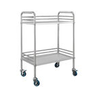 Mesa de Acero Inoxidable, Mesa de Trabajo Acero Inoxibable, 2 Niveles, Carro de Cocina, Capacidad de Carga 75 Kg, Bluelander.