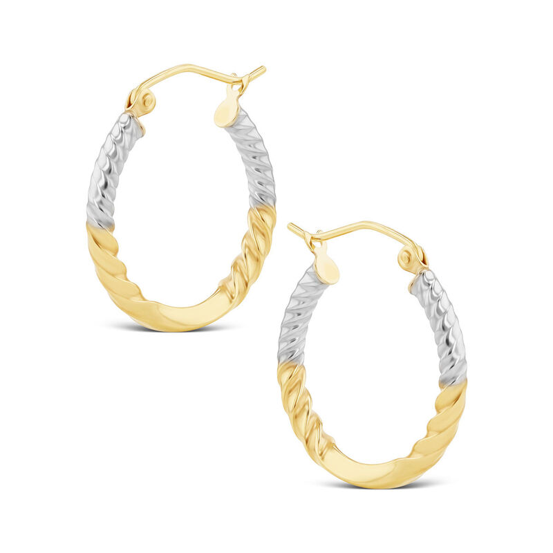 Arracadas De Oro Amarillo Y Blanco 10K (15 Mm A... image number null