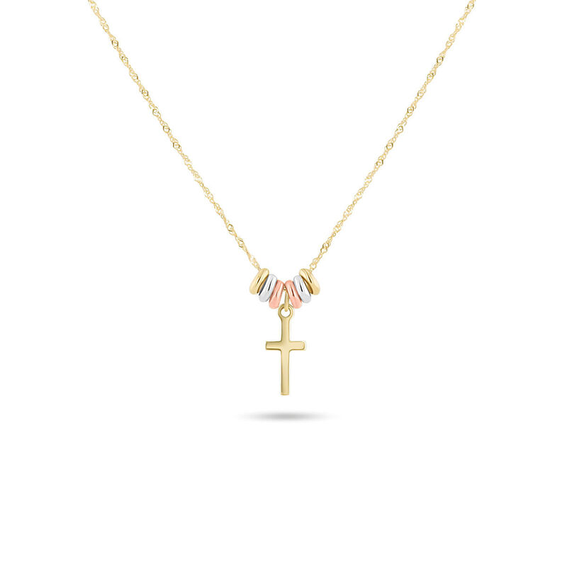 Dije Con Cadena De Oro Florentino 14K Con Cruz ... image number null