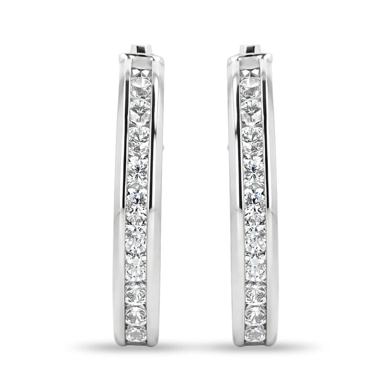 Arracadas Oro Blanco 10k Con Zirconias 12 mm | ... image number null