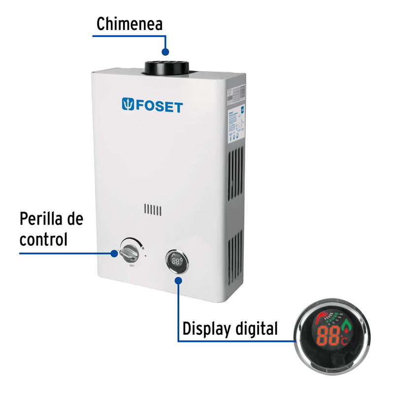Calentador de Paso Instantáneo 6 L 1 Servicio G... image number null