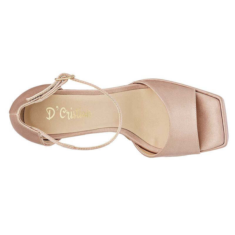 D'Cristian Zapatilla para mujer beige satin image number null