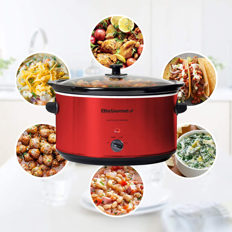 Olla Cocci&oacute;n Lenta Elite 8.5Q Roja image number null