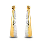 Arracadas De Oro Amarillo Con Platinado Diamantado 10k (19mm Aprox)
