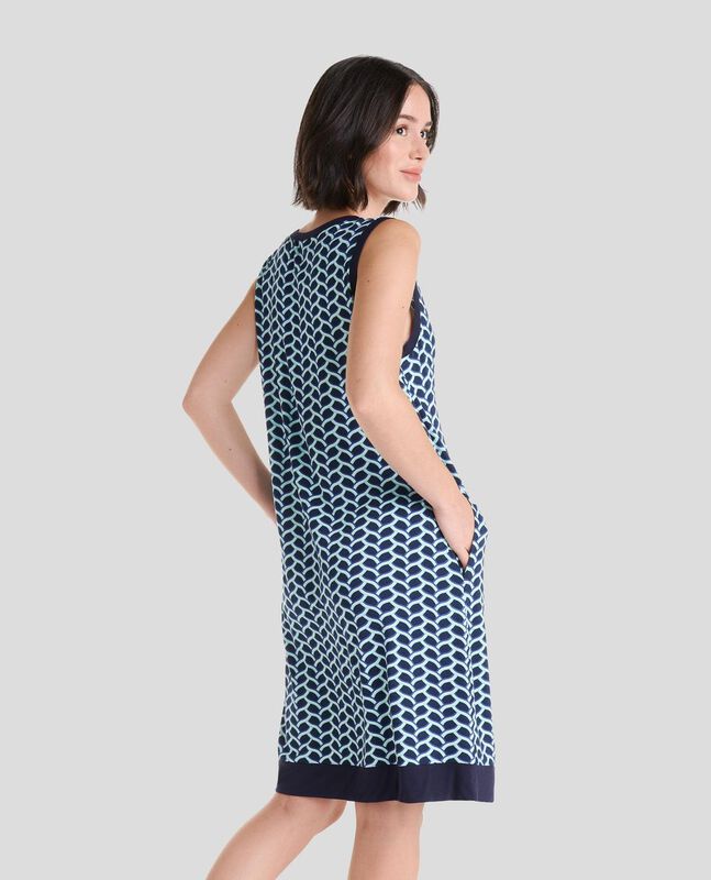 Vestido de Mujer con Cuello Redondo Marino image number null