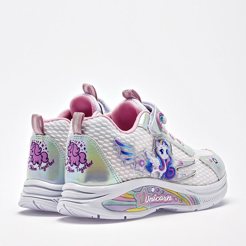 On Kids tenis con luces para ni&ntilde;a blanco plata ... image number null