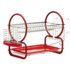 Escurridor Dubái Rojo 2 Niveles 55 cm con Escurre vasos
