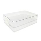 Juego con dos charolas apilables con tapa y seguro de apertura 33 cm