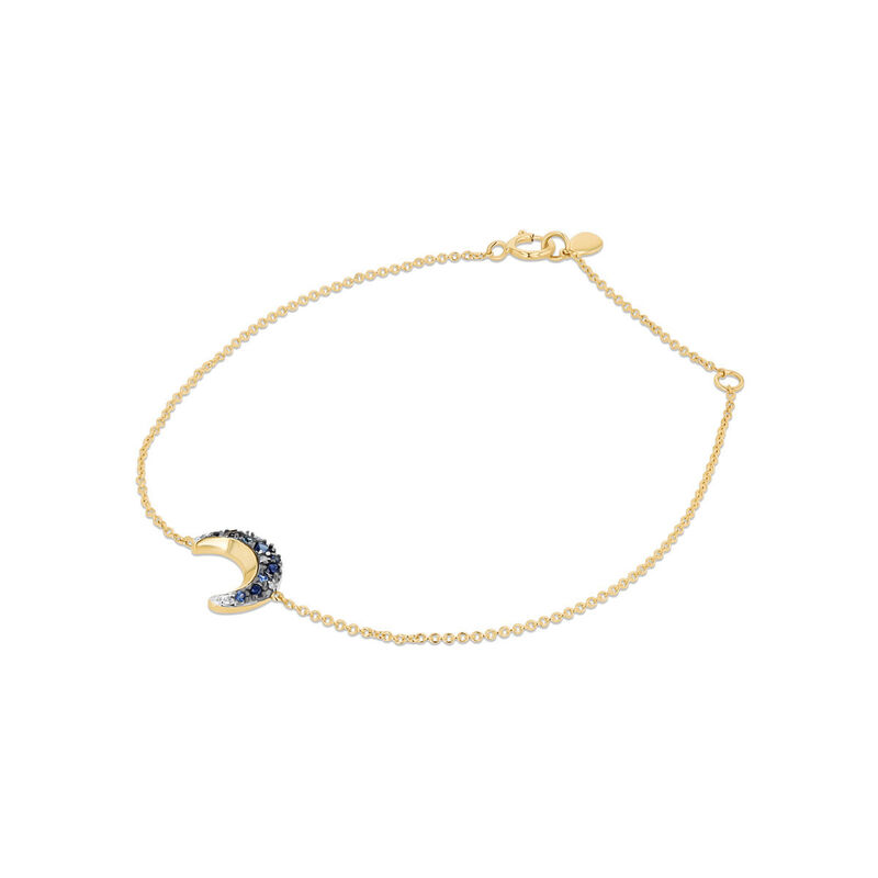 Pulsera Luna Oro Amarillo 10k Zafiro Azul | Biz... image number null