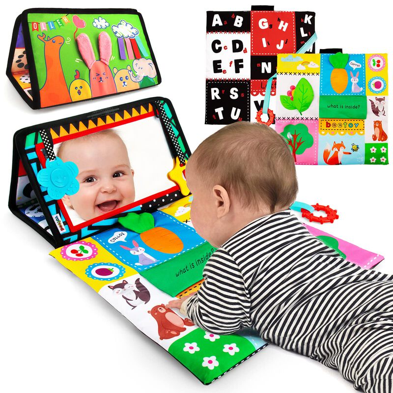 Beetoy Tummy Time Baby Mirror Toys Con Estampad... image number null