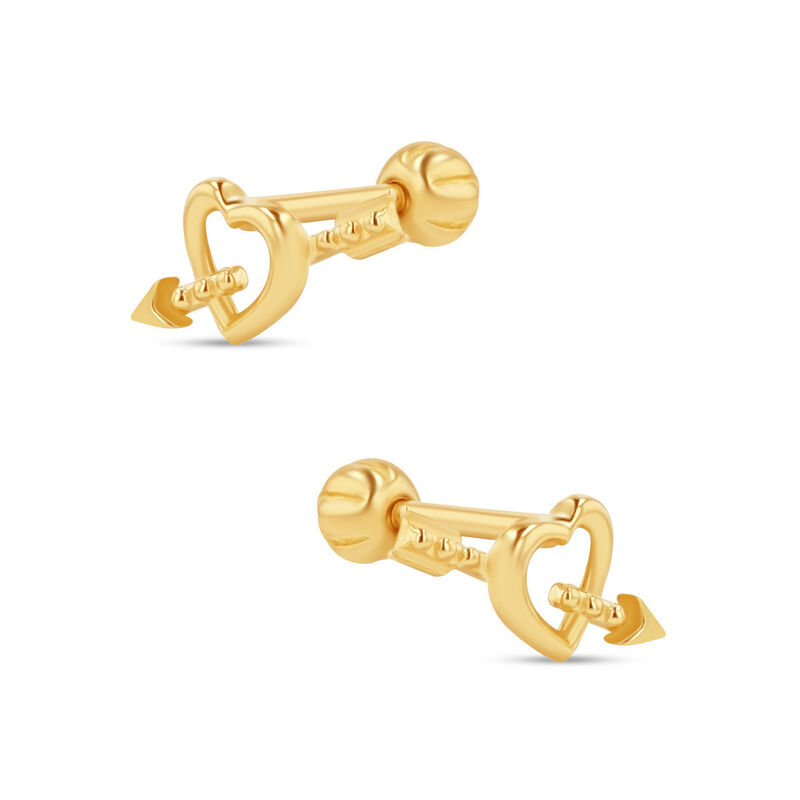 Broqueles Coraz&oacute;n Flecha Oro 10k Amor | Joyer&iacute;a... image number null