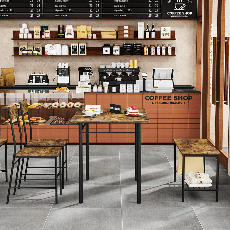 Juego De Comedor 4 Piezas Mesa Y Banco Estilo I... image number null