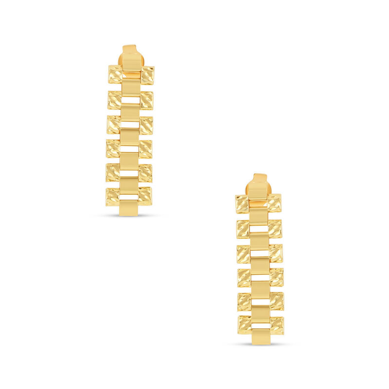 Aretes Rolex Oro Amarillo 10k 8mm 6 Eslabones image number null