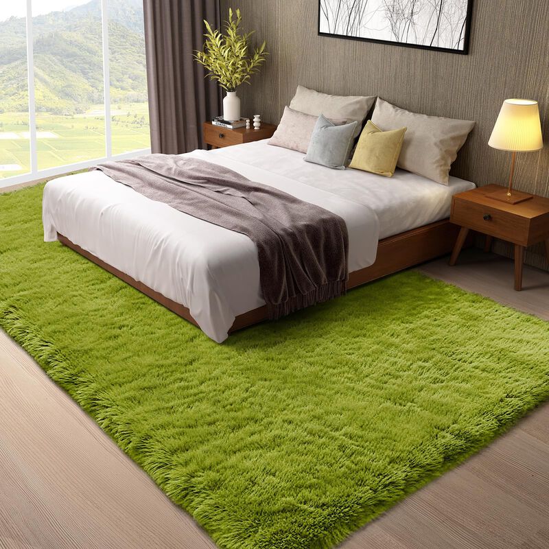 Alfombra Ophanie 152x203 cm Verde De Pelo Largo... image number null