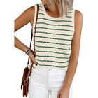 Top de punto sin mangas Nalanisa - Rayas con crochet
