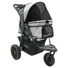 Carriola Para Mascotas 3 Ruedas Para Raza Chica Y Mediana Plegable Correas De Seguridad Portavasos Soporta Hasta 15 Kg Gris