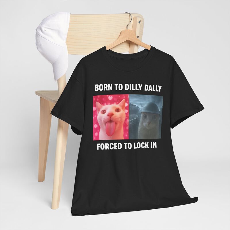 Camiseta Gen&eacute;rica de Meme de Gato Maldito - Neg... image number null