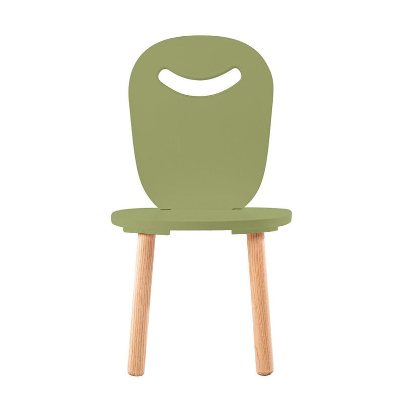 Silla Infantil Moderna de Madera Verde image number null