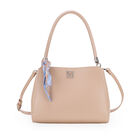 Bolsa Satchel Mediana Con Mascada Color Camel