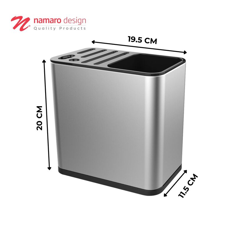 Porta Cubiertos Rectangular hecho de Acero Inox... image number null