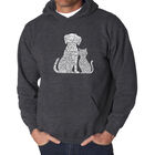 Sudadera Con Capucha Word Art Para Hombre - Perros y Gatos - Gris