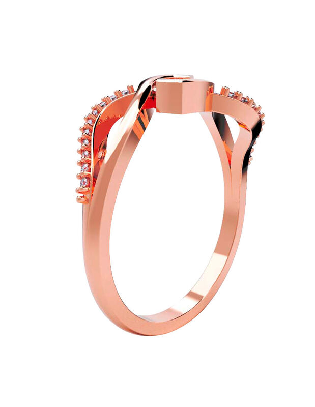 Anillo de Compromiso en Oro Rosa 14K con Circon... image number null