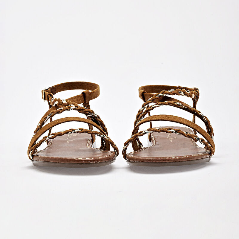 Been Class sandalia piso para mujer camel dorad... image number null