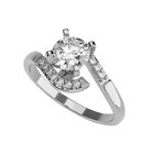 Anillo de Compromiso en Oro Blanco 14K con Circonia -  Talla:7/ FJ674-14W-CZ-7