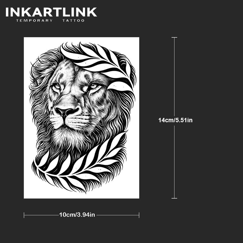 Tatuaje Temporal Inkartlink Laurel Lion - 2 Hoj... image number null