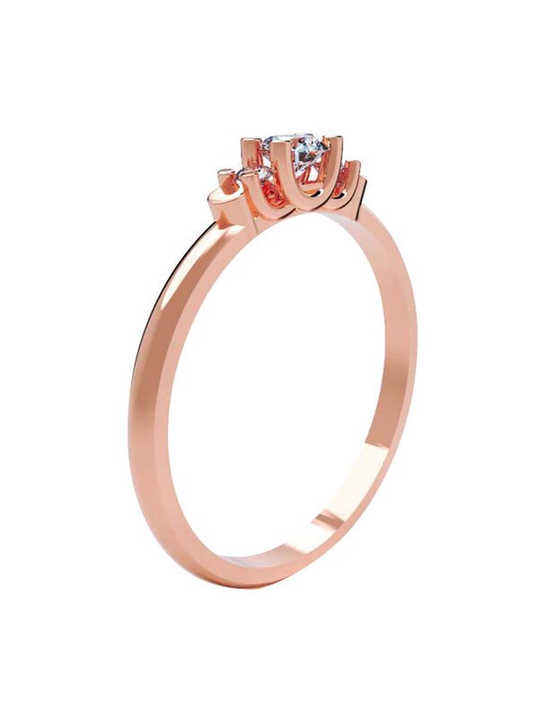 Anillo de Compromiso en Oro Rosa 10K con Circon... image number null