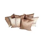 Set 6 Cojines Decorativos 3 Decorados 3 Lisos Caf&eacute; Cappuccino