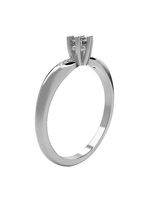 Anillo de Compromiso de 14K con Diamante de Lab... image number null