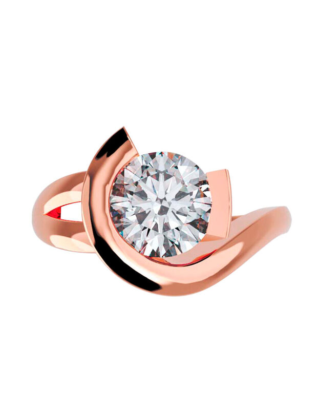 Anillo de Compromiso en Oro de 10K con Circonia... image number null