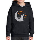 Sudadera Con Capucha Word Art Para Ni&ntilde;a - Murci&eacute;lagos Lunares - Negro