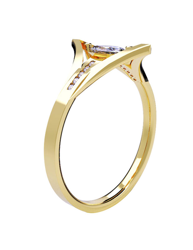 Anillo de Compromiso en Oro Amarillo 14K con Ci... image number null