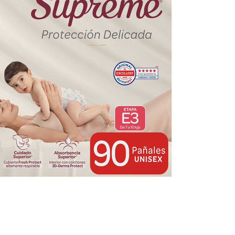 Pa&ntilde;ales Huggies Supreme Etapa 3 Unisex 90pz image number null