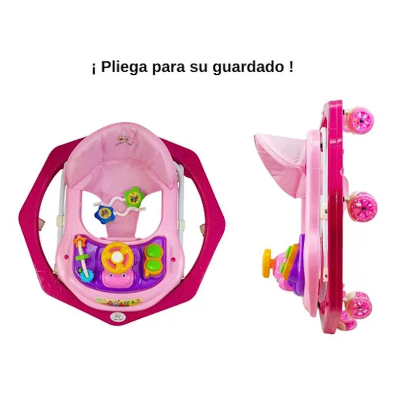 Andadera Beb&eacute; Plegable Rosa Musical Juguetero C... image number null