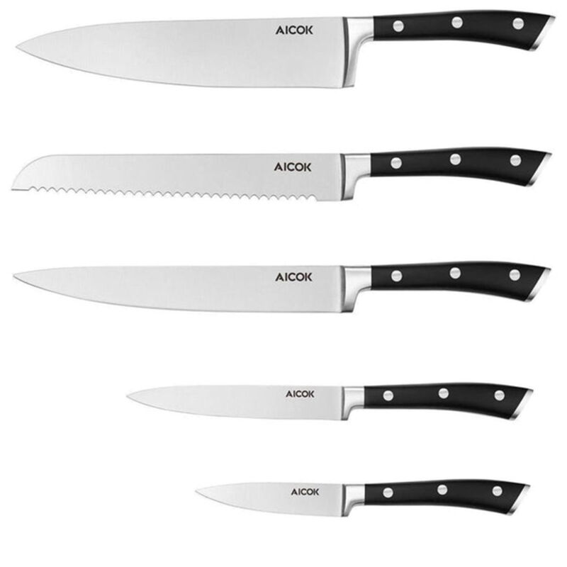 Set De Cuchillos En Bloque Acero Inox Aicok Kf-... image number null