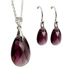 Collar y Aretes Leaves con plata .925 Zvezda