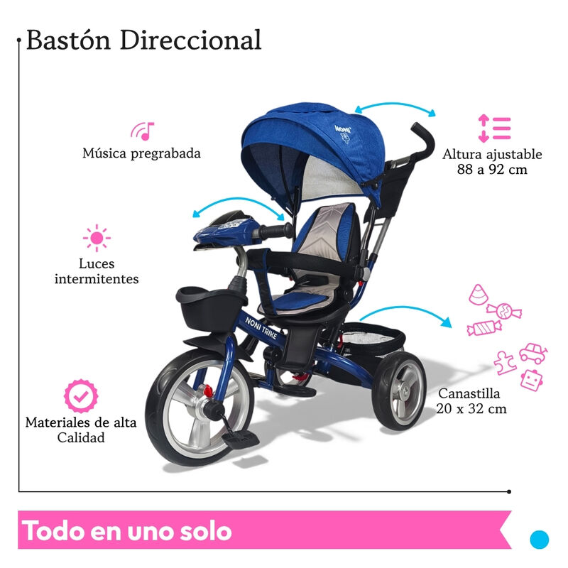 Triciclo Para Ni&ntilde;os 7en1 Con Luz,sonido,asiento... image number null