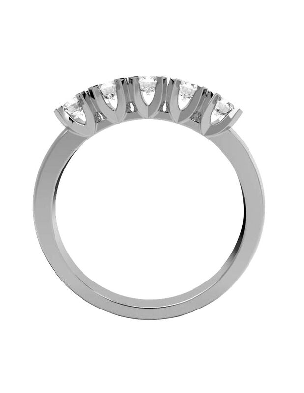 Anillo de Compromiso en Oro Blanco 10K con Circ... image number null