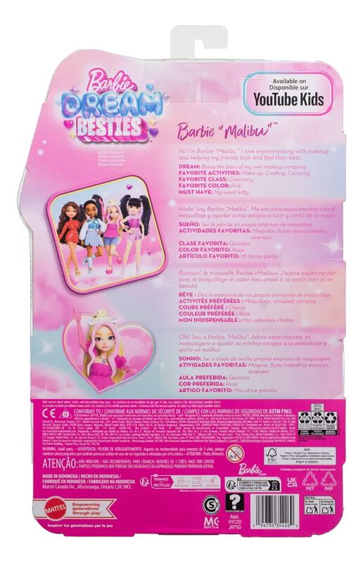 Mu&ntilde;eca Barbie Dream Besties Malibu Con Vestido ... image number null