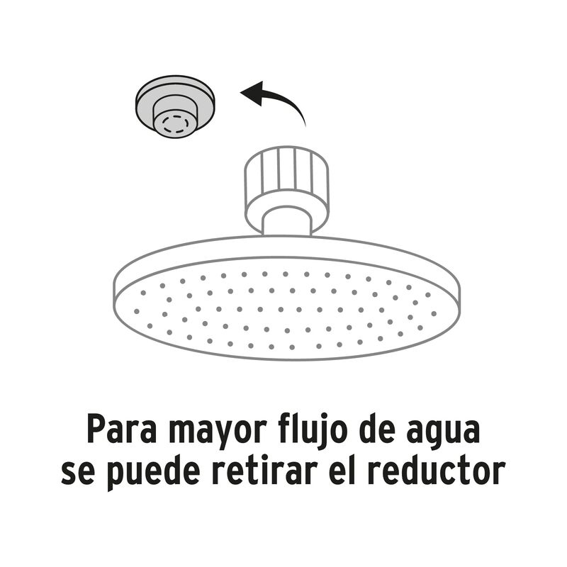 Regadera Cromo 12' Plato Redondo delgado con Br... image number null