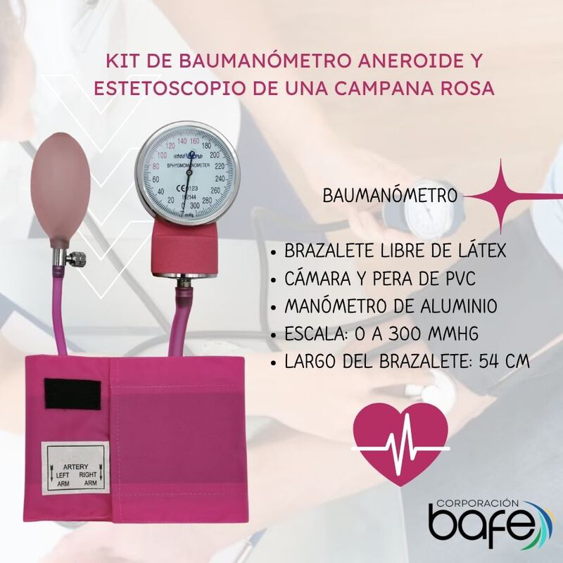 Kit Bauman&oacute;metro Aneroide Y Estetoscopio De Una... image number null